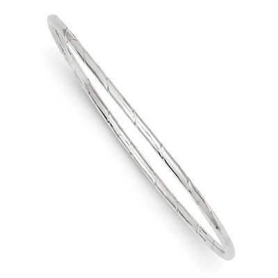 2.5mm Grooved Slip-on Bangle 14k White Gold DB570, MPN: DB570, 886774309798