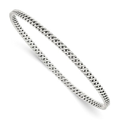 3.5mm Twisted Weave Slip-on Bangle Sterling Silver Antiqued QB921, MPN: QB921, 886774749037