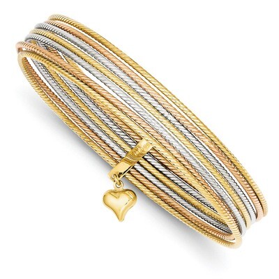 Slip On 7 Bangles 14k Tri-Color Gold DB533O, MPN: DB533O, 883957899992