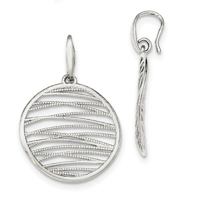 Textured Earrings Sterling Silver Polished QE11426, MPN: QE11426, 191101229138