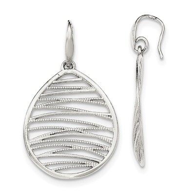 Textured Earrings Sterling Silver Polished QE11425, MPN: QE11425, 191101228933