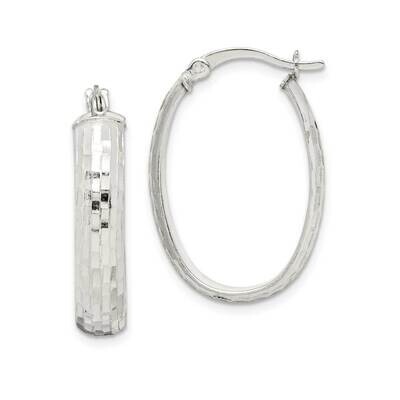 Hoop Earrings Sterling Silver Textured QE14178, MPN: QE14178, 886774069937