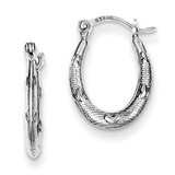 Heart Textured Hollow Hoop Earrings Sterling Silver QE8363, MPN: QE8363, 883957579375