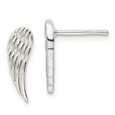 Textured Wing Post Earrings Sterling Silver Polished QE16588, MPN: QE16588, 196904165881