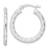 Textured Twisted Hoop Earrings Sterling Silver Polished QE15888, MPN: QE15888, 196904153543