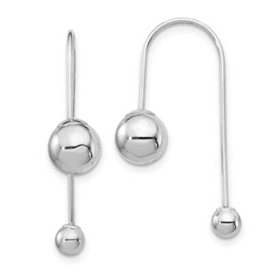 Bead with Screw End Threader Earrings 14k White Gold YE1896, MPN: YE1896, 883957626970