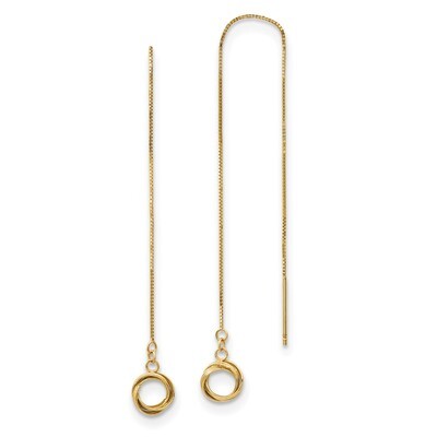 Diamond -cut Box Chain Love Knot Threader Earrings 14k Gold Polished TL1015, MPN: TL1015, 191101056…