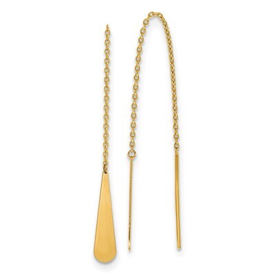 Leslie&#39;s Tear Drop Threader Earrings 14k Gold Polished HB-LE1496, MPN: LE1496, 191101759734