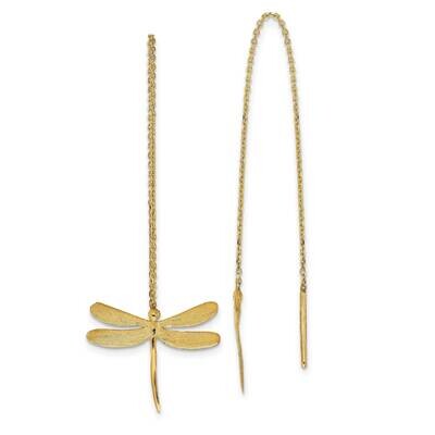Leslie&#39;s Brushed Dragonfly Threader Earrings 14k Gold Polished HB-LE1972, MPN: LE1972, 191101979514