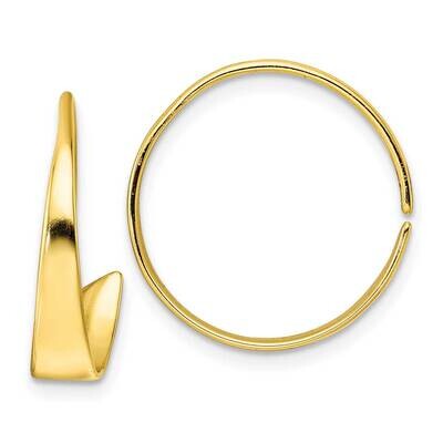 Polished Flat Bar Hoop Threader Earrings Sterling Silver Gold-Tone QE15838, MPN: QE15838, 196904152…