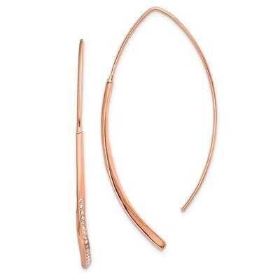 Rose Gold-plated Threader Earrings Sterling Silver CZ Diamond QE14917, MPN: QE14917, 886774018072