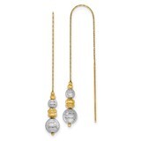 Leslie&#39;s Textured Beads Threader Earrings 14k Two-tone Gold HB-LE1585, MPN: LE1585, 191101760488