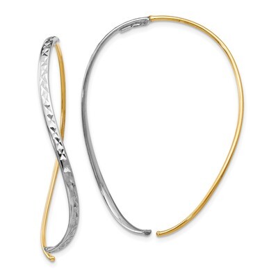 Diamond -cut and Polished Threaders 14k Two-Tone Gold TF1222, MPN: TF1222, 191101145438