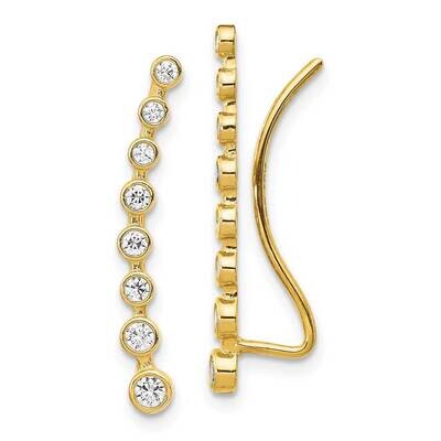 Ear Climber Earrings 14k Gold CZ Diamond TH1010, MPN: TH1010, 883957913674