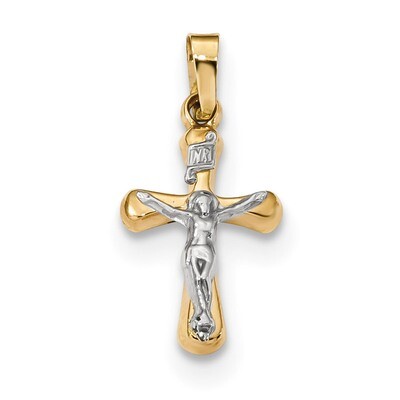 INRI Rounded Crucifix Pendant 14k Gold Polished XR1655, MPN: XR1655, 883957600543