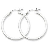 2mm Square Tube Hoop Earrings Sterling Silver Rhodium-plated QE4648, MPN: QE4648, 883957932583