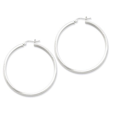 Square Tube Hoop Earrings Sterling Silver Rhodium-plated QE4525, MPN: QE4525, 883957931425