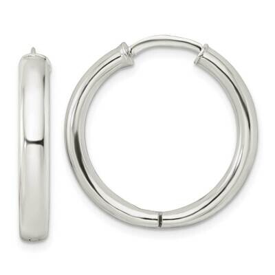 3.5x25mm Hinged Tube Hoop Earrings Sterling Silver Polished QE15950, MPN: QE15950, 196904152485