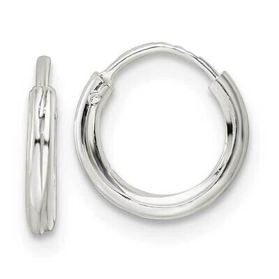 1.5x10mm Endless Tube Hoop Earrings Sterling Silver Polished QE15813, MPN: QE15813, 191101769313