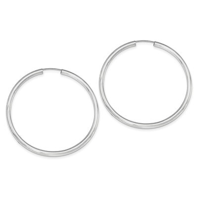 Endless Tube Hoop Earrings Sterling Silver Rhodium-plated Polished QE11531, MPN: QE11531, 191101228…