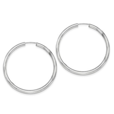 Endless Tube Hoop Earrings Sterling Silver Rhodium-plated Polished QE11530, MPN: QE11530, 191101228…