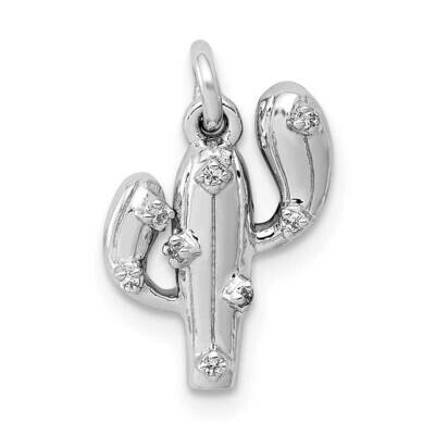 .03Ct. Diamond Cactus Pendant 14k White Gold PM4048-003-WA, MPN: PM4048-003-WA, 883957670034
