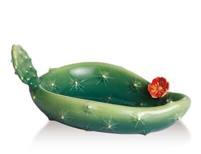 Franz Porcelain Wild Wonder Cactus Leaf Shaped Candy Dish FZ02237, MPN: FZ02237,
