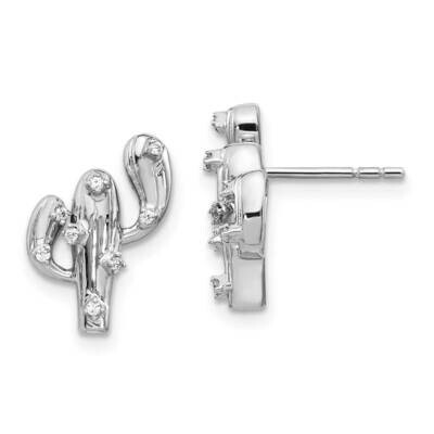 Cactus Earrings 14k White Gold Diamond EM4048-008-WA, MPN: EM4048-008-WA, 883957261072