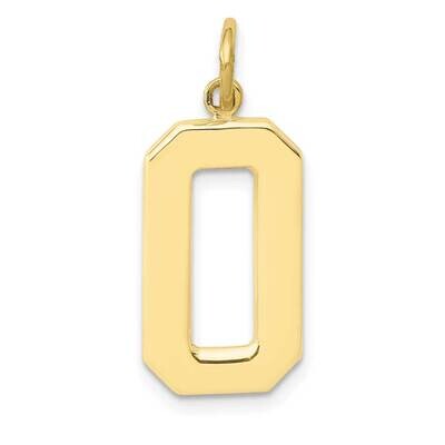 Polished Number 0 Charm 10k Gold Casted Large 10LP00, MPN: 10LP00,