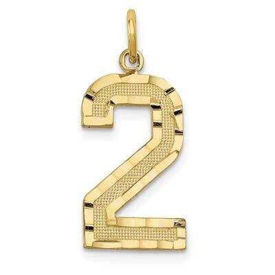 Diamond Cut Number 2 Charm 10k Gold Casted Large 10LN02, MPN: 10LN02,