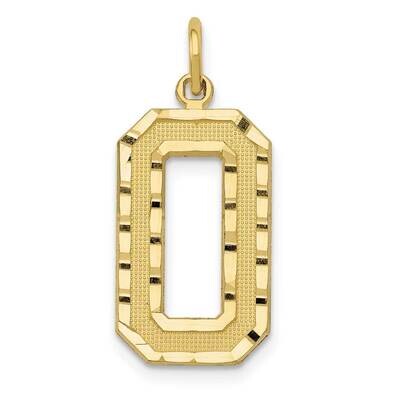 Diamond Cut Number 0 Charm 10k Gold Casted Large 10LN00, MPN: 10LN00,