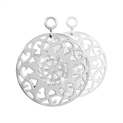 Nikki Lissoni Sixteen Diamonds 2 Pieces Silver-Plated 24mm Earrings EAC2043S, MPN: EAC2043S, 871881…