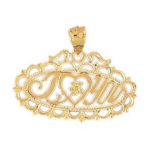 Dazzlers Jewelry I Love You Pendant Necklace Charm Bracelet in Yellow, White or Rose Gold 10167, MP…