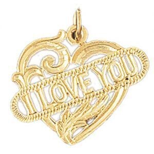 Dazzlers Jewelry I Love You Pendant Necklace Charm Bracelet in Yellow, White or Rose Gold 10163, MP…