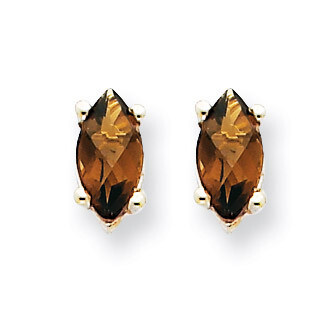 6x3mm Marquise Smokey Quartz Earring 14k White Gold XE102WCQ, MPN: XE102WCQ, 883957089454