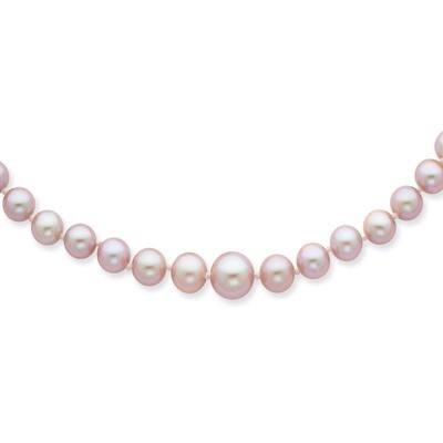 4-8mm Graduated Purple Cultured Pearl Necklace 14k Gold XF388-18, MPN: XF388-18, 883957414874
