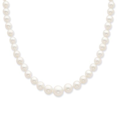 4-8mm Graduated White Cultured Pearl Necklace 14k Gold XF373-18, MPN: XF373-18, 883957445694