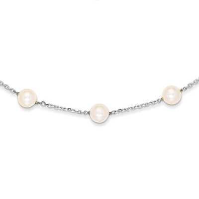 White Cultured Pearl Necklace 18 Inch 14k White Gold PR62-18, MPN: PR62-18, 191101180958