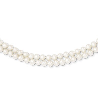 5-5.5mm 2 Strand Cultured Pearl Necklace 18 Inch 14k Gold PR17-18, MPN: PR17-18, 815479012092
