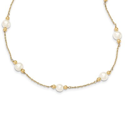 Fresh Water Cultured Pearl Bead Necklace 18 Inch 14k Gold XF445-18, MPN: XF445-18, 883957523613