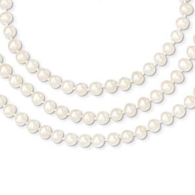 6-6.5mm 3 Strand Cultured Pearl Necklace 18 Inch 14k Gold PR10-18, MPN: PR10-18, 815479012047