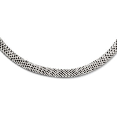 Sterling Silver and Onyx Mesh Necklace QLF322-18