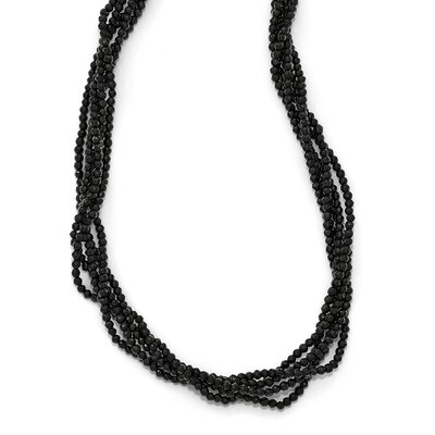 CZ and Onyx Slip on Necklace Sterling Silver QCM1259-26
