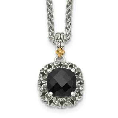 Onyx Necklace Sterling Silver 14k Gold Polished QTC1546, MPN: QTC1546, 883957170701