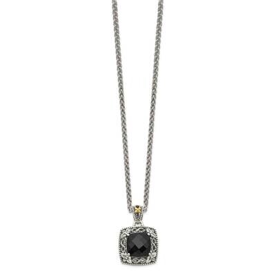 Onyx Necklace Sterling Silver 14k Gold Polished QTC1547, MPN: QTC1547, 883957619866