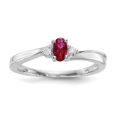 Created Ruby Birthstone Ring Sterling Silver Rhodium-plated QBR25JUL, MPN: QBR25JUL, 883957313382