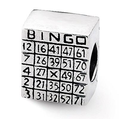 Bingo Card Bead - Sterling Silver QRS1936, MPN: QRS1936, 883957311326