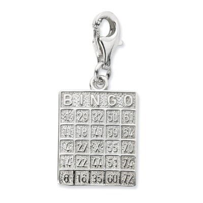 Bingo Card Charm Sterling Silver QCC697 by Amore La Vita, MPN: QCC697, 886774074764