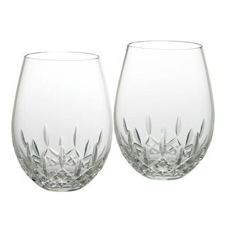 Waterford Lismore Nouveau Deep Red Stemless Wine Glass Pair, MPN: 1058172,