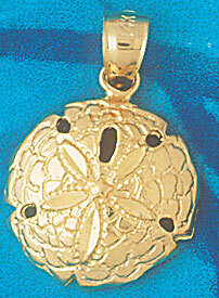 Dazzlers Jewelry Sand Dollar Sea urchins Pendant Necklace Charm Bracelet in Yellow, White or Rose G…